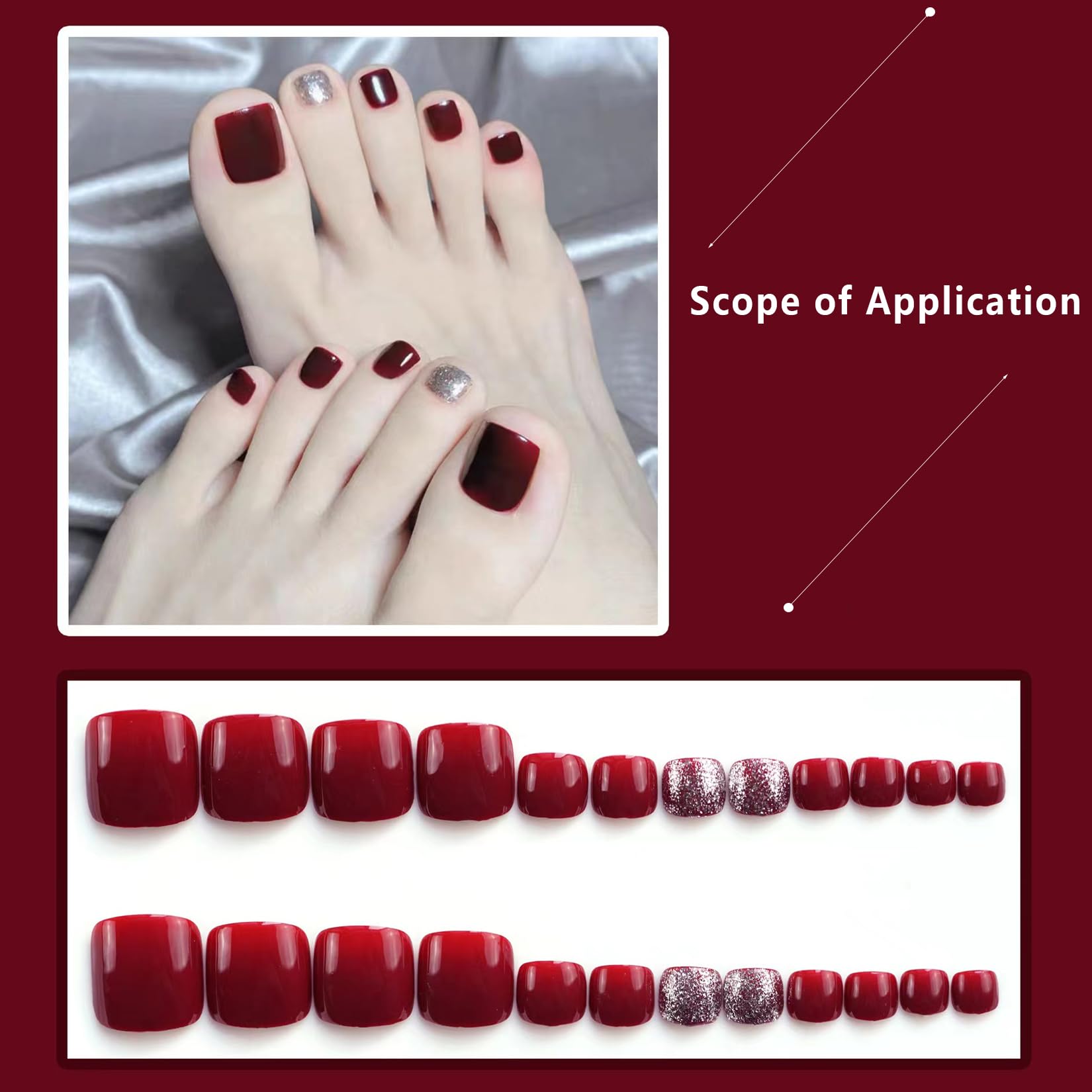 Silikon Übungsfußmodell für Nageldesign Anfänger Realistische Künstliche Halber Fuß & 524 Stück Acryl Nägel Set Modellübung Maniküre Üben Werkzeug Tattoo DIY Zubehör (Recht, Hell)