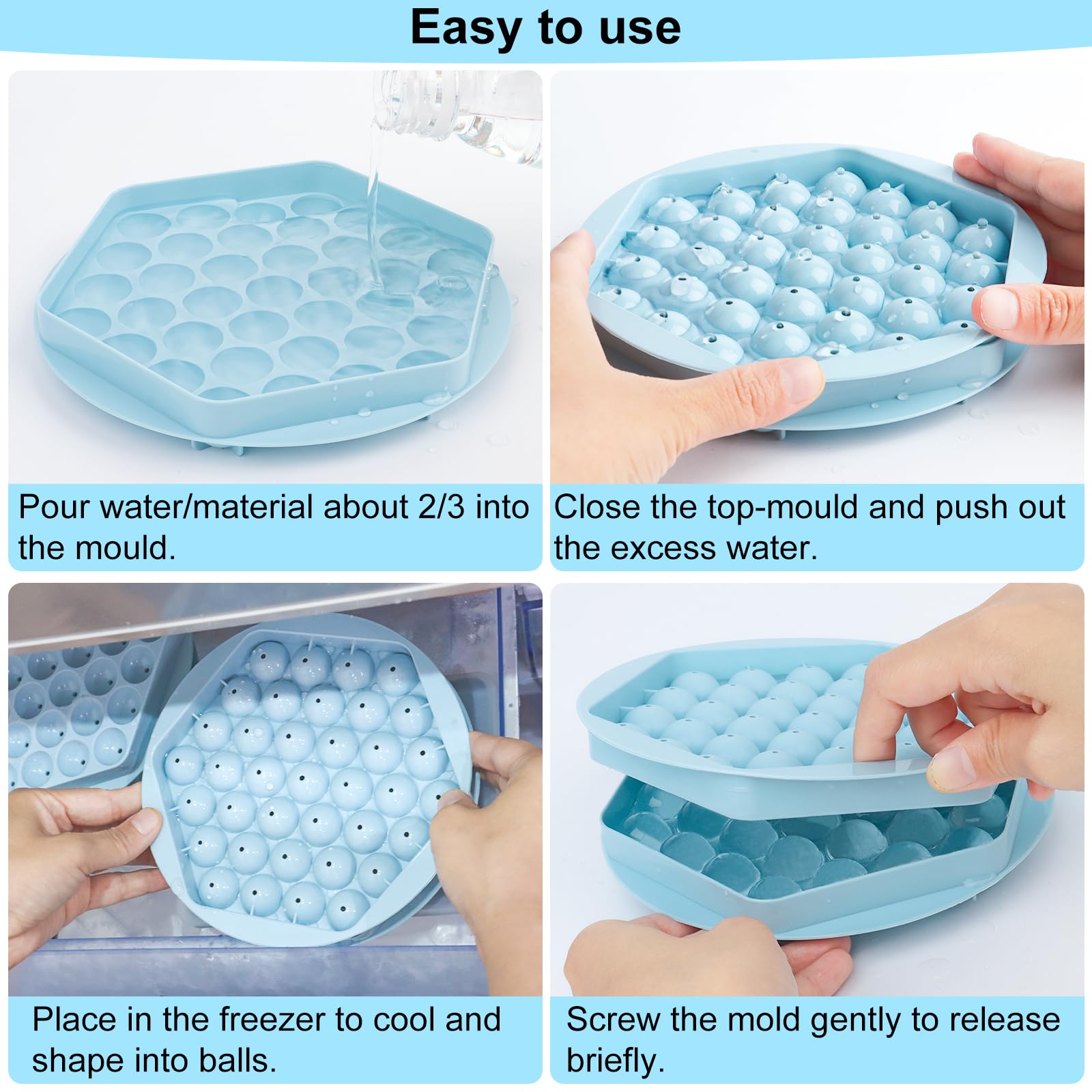 Hielos Reutilizables Cubitera Hielo Silicona, Piezas Moldes Para