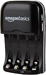 Amazon Basics Chargeur de batterie rechargeable pour AA & AAA Hydrure de nickel-métal (NiMH) Batteries avec USB Port de recharge, noir