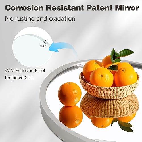 Miniatura 6 de Niccy Espejo ovalado de longitud completa de 65 x 22 pulgadas, espejo ovalado largo con marco de metal único, espejo colgante grande a prueba de