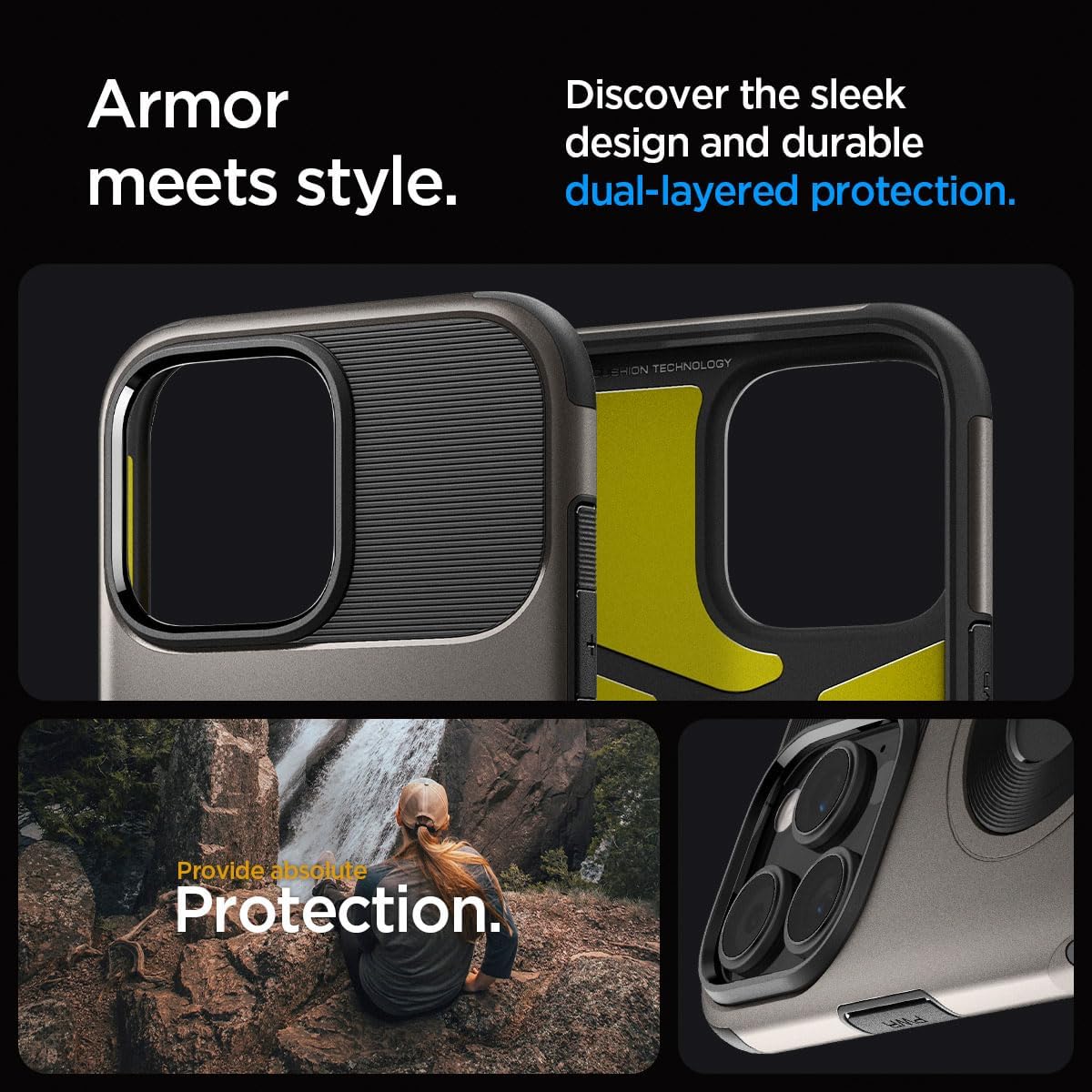 Spigen Slim Armor MagFit Designed for iPhone 16 Pro Case [Military-Grade Protection] Compatible with MagSafe - Gunmetal