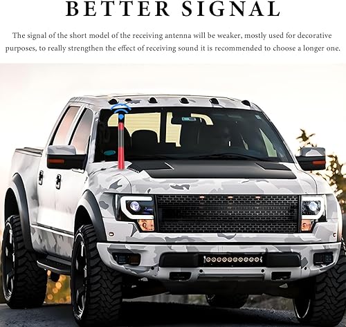 Miniatura 3 de Antena corta para automóvil, antena de radio de aluminio rechoncha de 4.7 pulgadas con juntas de tornillos, mini antenas aéreas de fibra de carbono