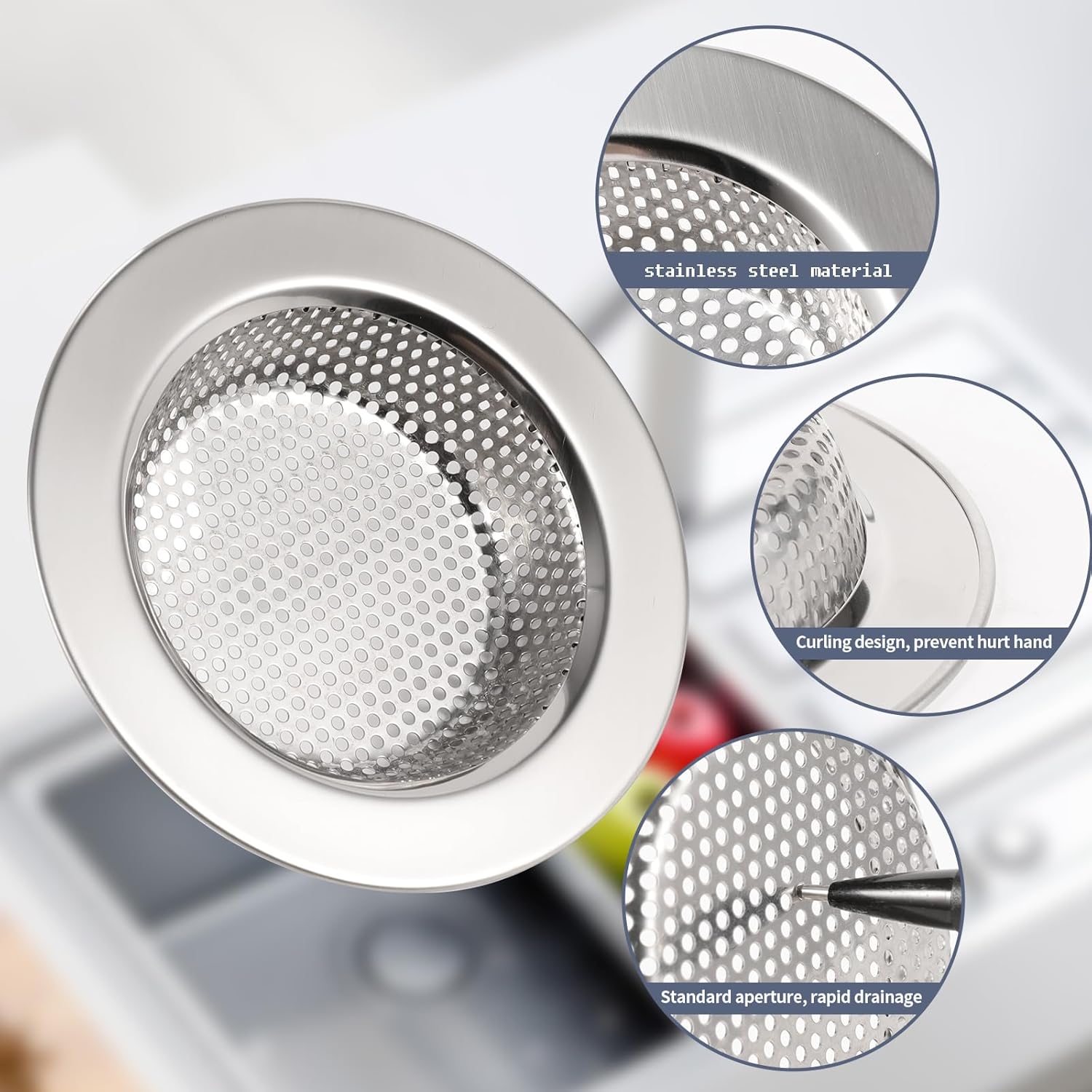 RQYEKDO Kitchen Sink Strainers Sink Sper Kits, Stainl Steel Sink