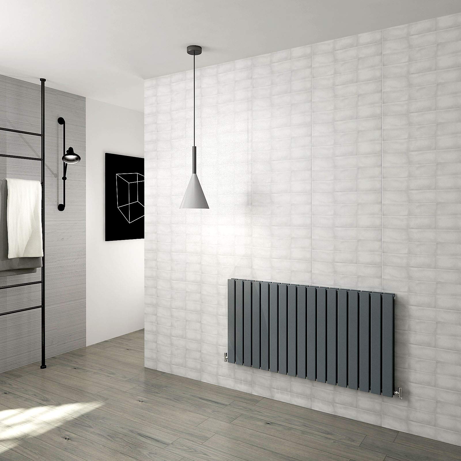 Horizontal Flat Panel Designer Radiator Central Heating Anthracite Rads Double 600x1156mm