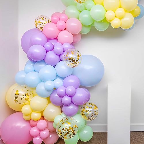 Miniatura 8 de JOYYPOP Globos de colores surtidos, 100 globos de látex coloridos para fiestas, globos de látex arcoíris nacarado de 12 pulgadas, para cumpleaños,