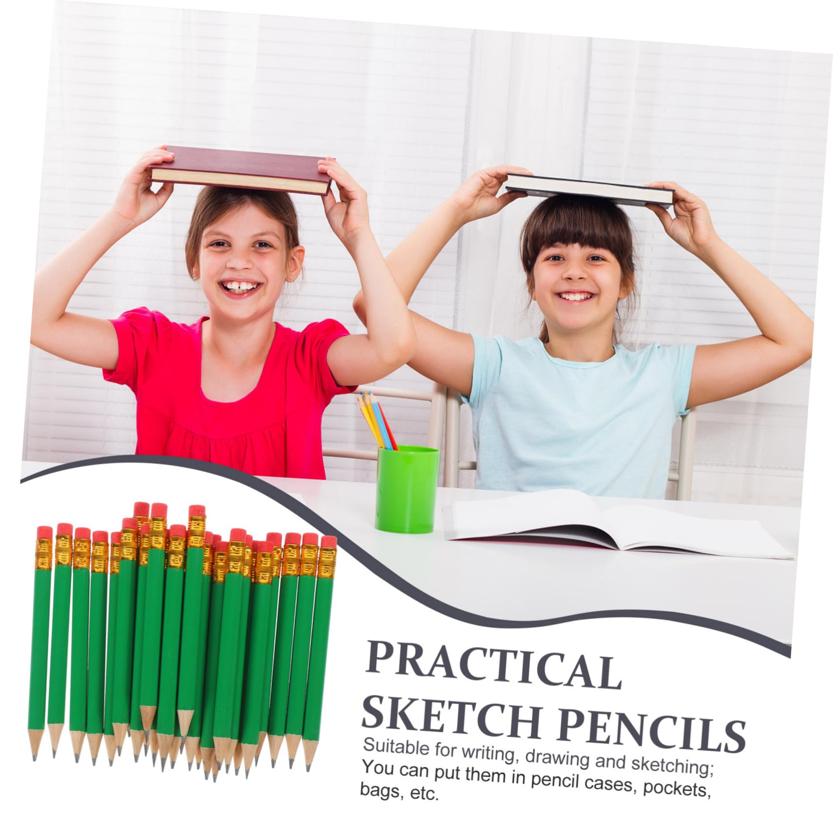 Tofficu 5 Sätze Kurzer Bleistift Holzkohle Klein Mini Bleistifte Graphit Hb Pencil Schreibutensilien Druckbleistift Set Holzstifte Tragbare Schreibstifte Für Studenten Green 72 Stück * 5