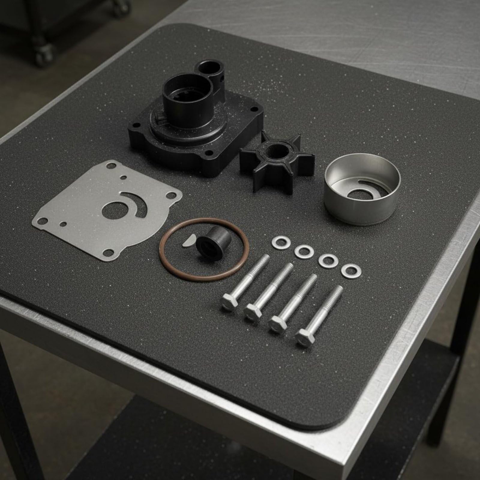 Baoblaze Pompa Industriale Kit Servizio Pompa Acqua Fuoribordo con Girante Alloggiamento Piastra Guarnizioni Anello Tenuta Montaggio Facilitato Sostituzione