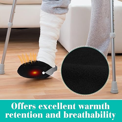 Miniatura 3 de 2 piezas de calcetines fundidos para pies, suaves y cálidos calcetines de forro polar protector sobre yeso para hombres y mujeres, cubiertas