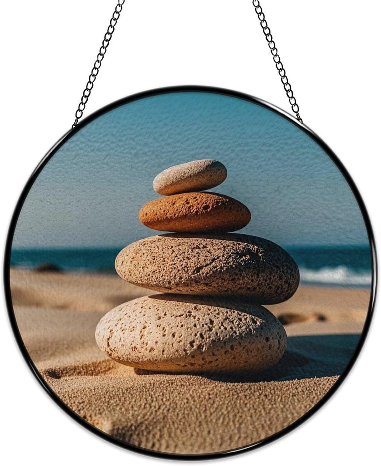 Stained Glass Hanging Sign Suncatcher, Sandstone
