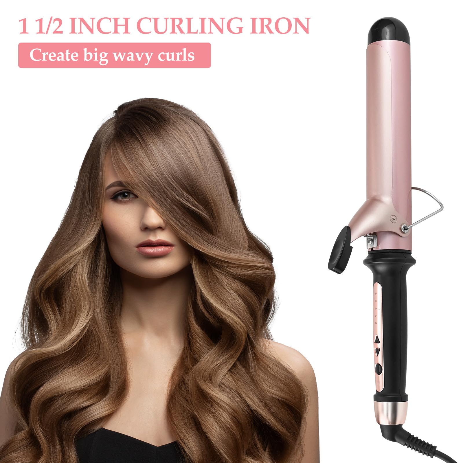 Curling Wand Curling Tongs 38mm Large Barrel Curling Iron 120