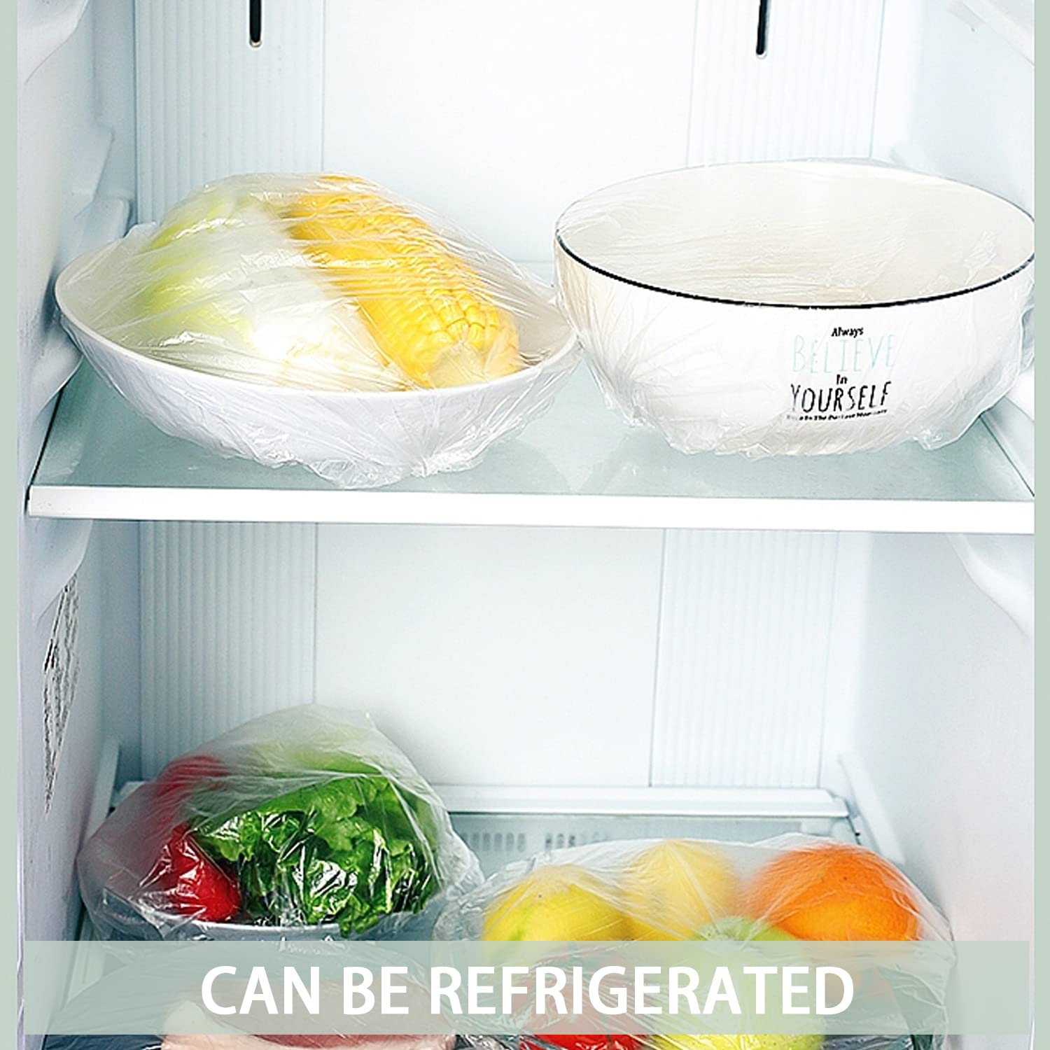 100 Stück Frischhaltebeutel Mit Gummizug - Transparente Lebensmittelhauben PE Kunststoff