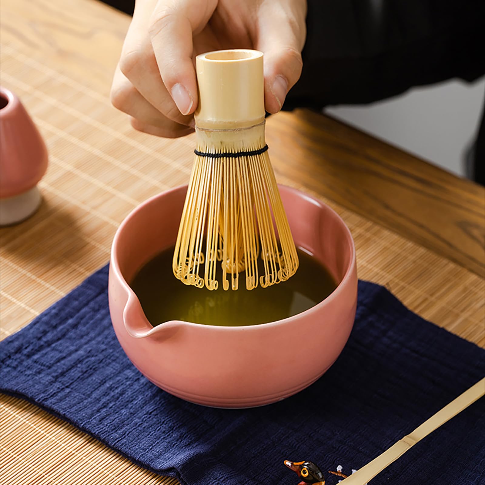 Matcha-Set, Keramik, Zeremonie mit Schüssel, Teller, Löffel, Küchenutensilien, Servieren für Ausrüstung, 9 Stück
