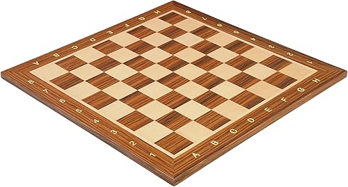 The House of Staunton Tablero de ajedrez birmano de madera de palisandro y arce - Cuadrados de 2.25 pulgadas con notación