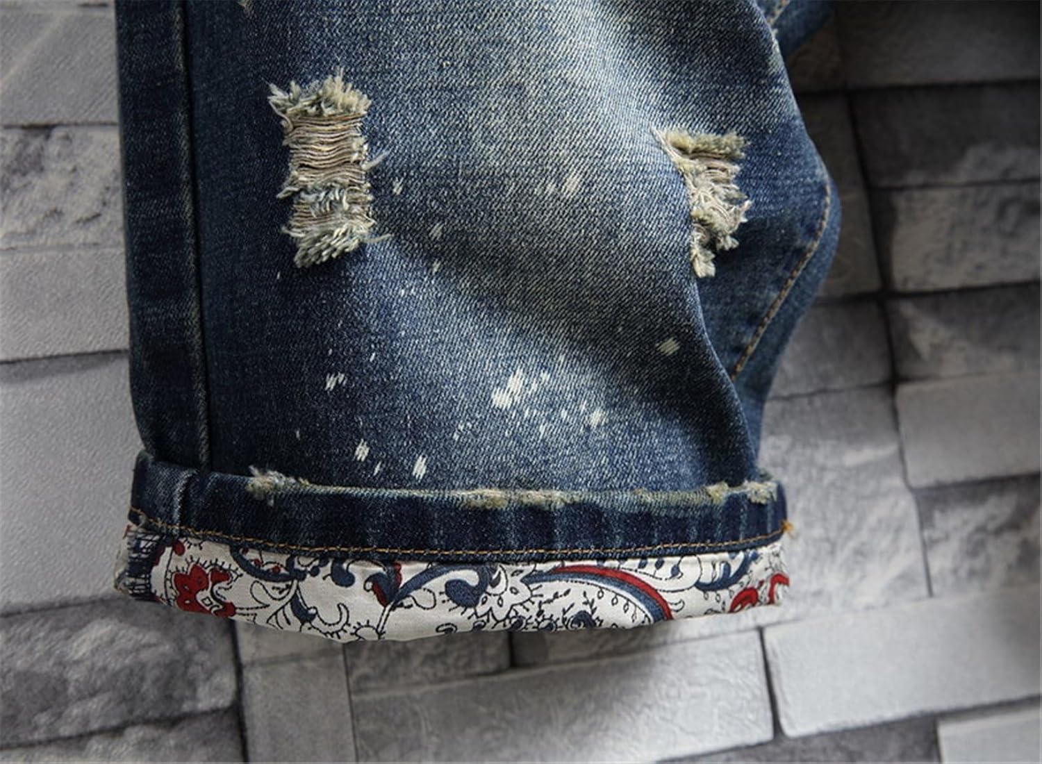 QZH.DUAO Men's Ripped Denim Shorts & Jeans Summer Casual Classic Straight Distressed Ripped Short Jeans - Image 6