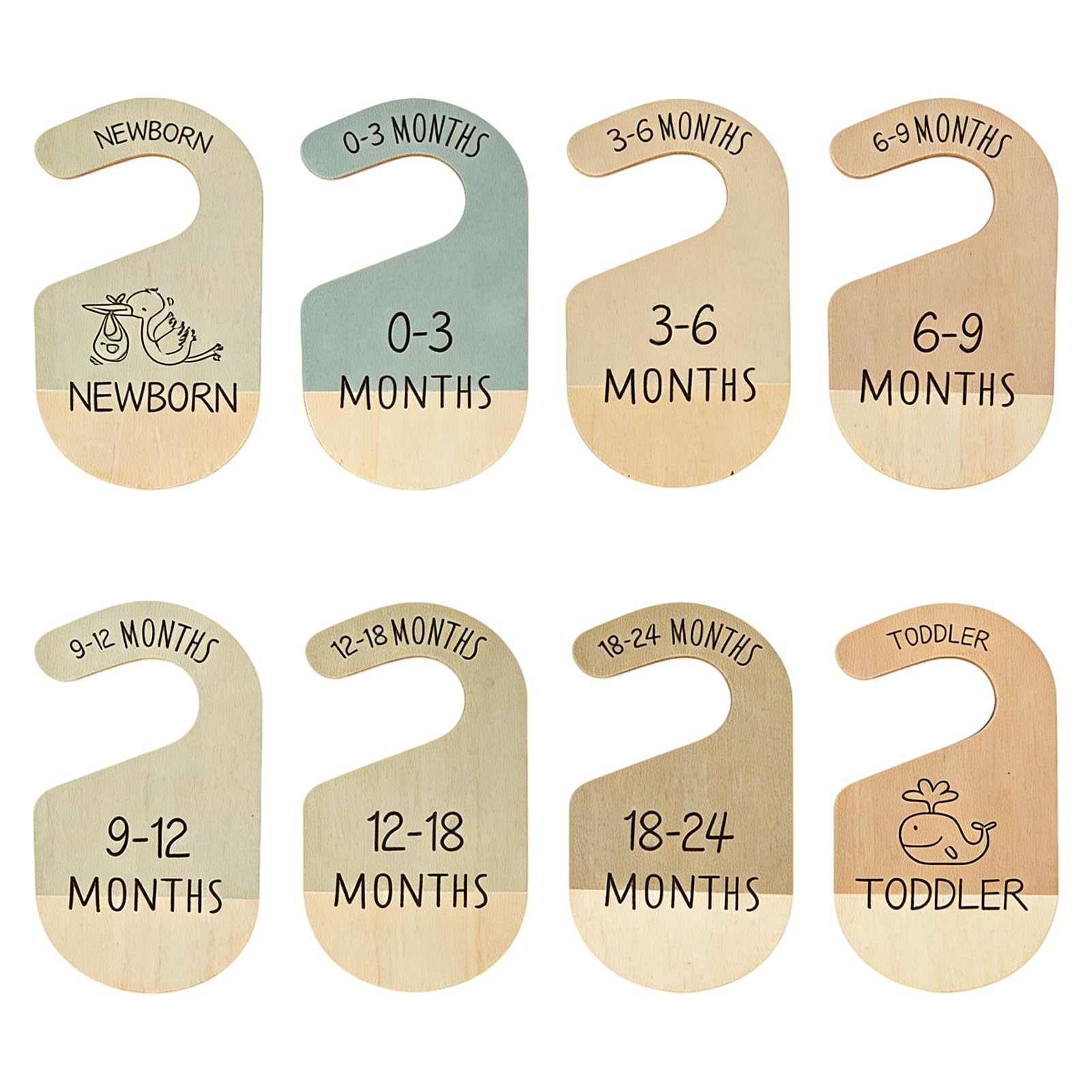 8Pcs Baby Wardrobe Dividers, Newborn-24 Months Double Sided Nursery Divider