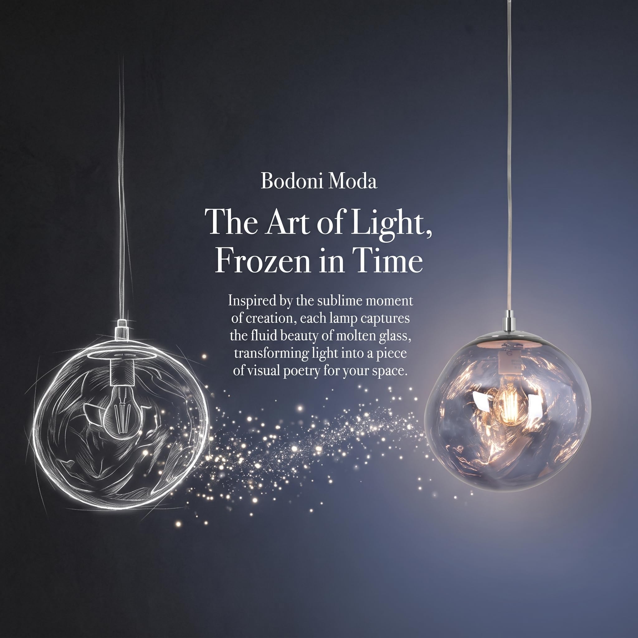 BARCELONA LED Pendelleuchte Violett Aus Glas Ø28cm E27 | Kunstglas und Metall, höhenverstellbares Kabel, 132 cm Gesamthöhe, bis 40 W, für Innenräume