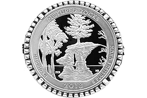 American Eagle US 2018 Silver Coin Pictured Rocks National Lakeshore Signet Ring