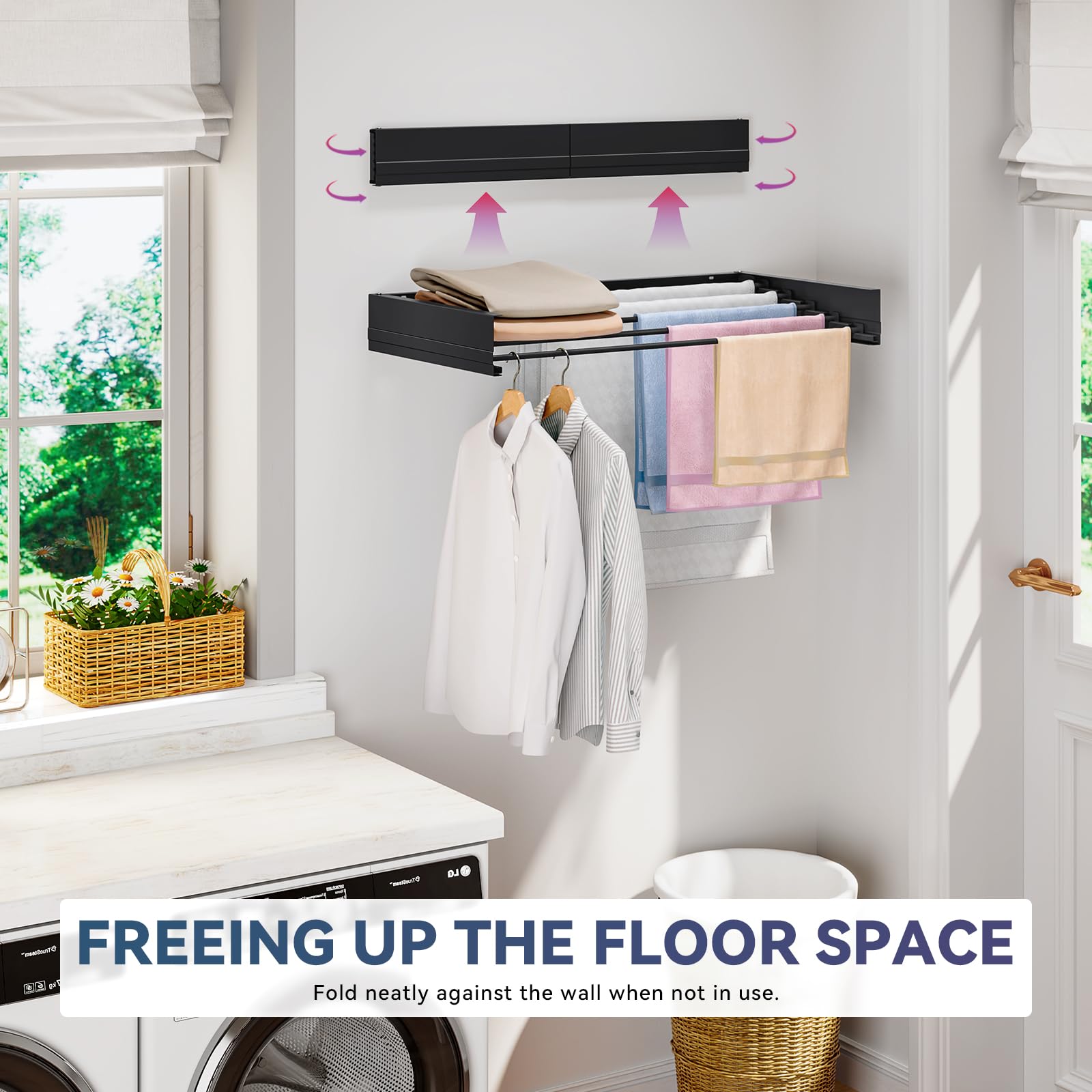String Dry Rack Snapklik.com : Wall Mounted Clothes Drying Rack, Laundry Drying Rack ...
