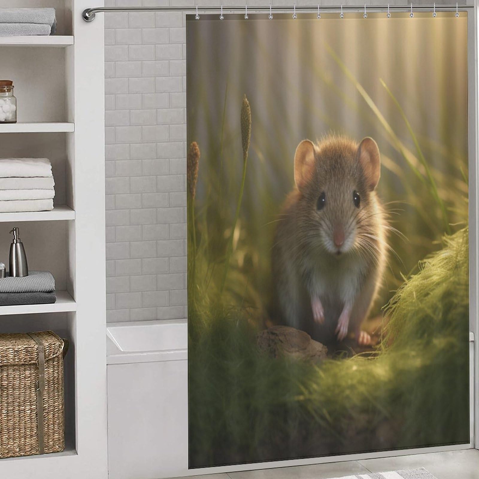 Rideau de douche souris en tissu de haute qualité résistant et anti-moisissure