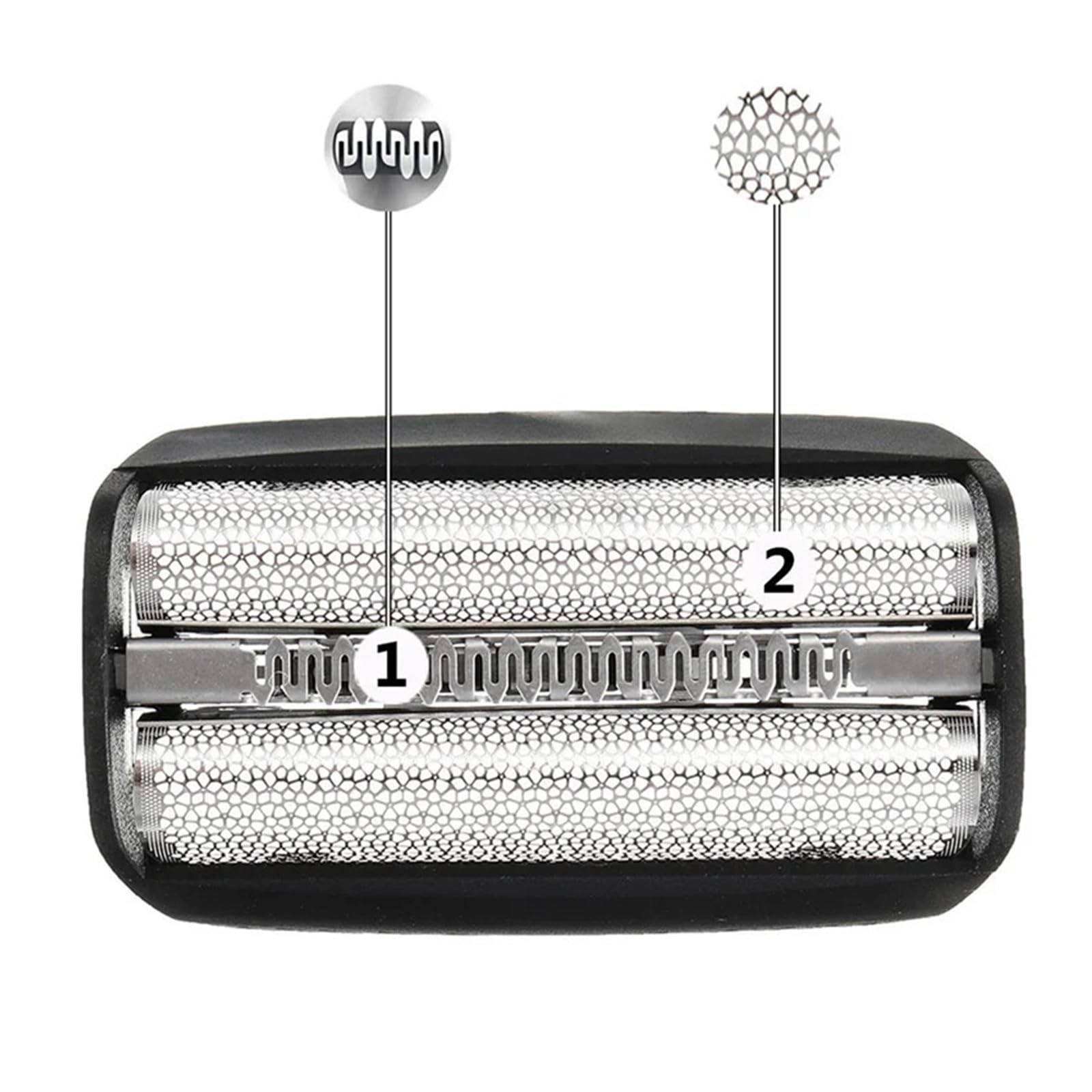 Cuchilla De Afeitar 30B, Compatible con Braun, 310, 5742, 5743, 195, 197S, 199, FIX400, 4735, 4736 Y 4737. Repuesto De Malla Negra.