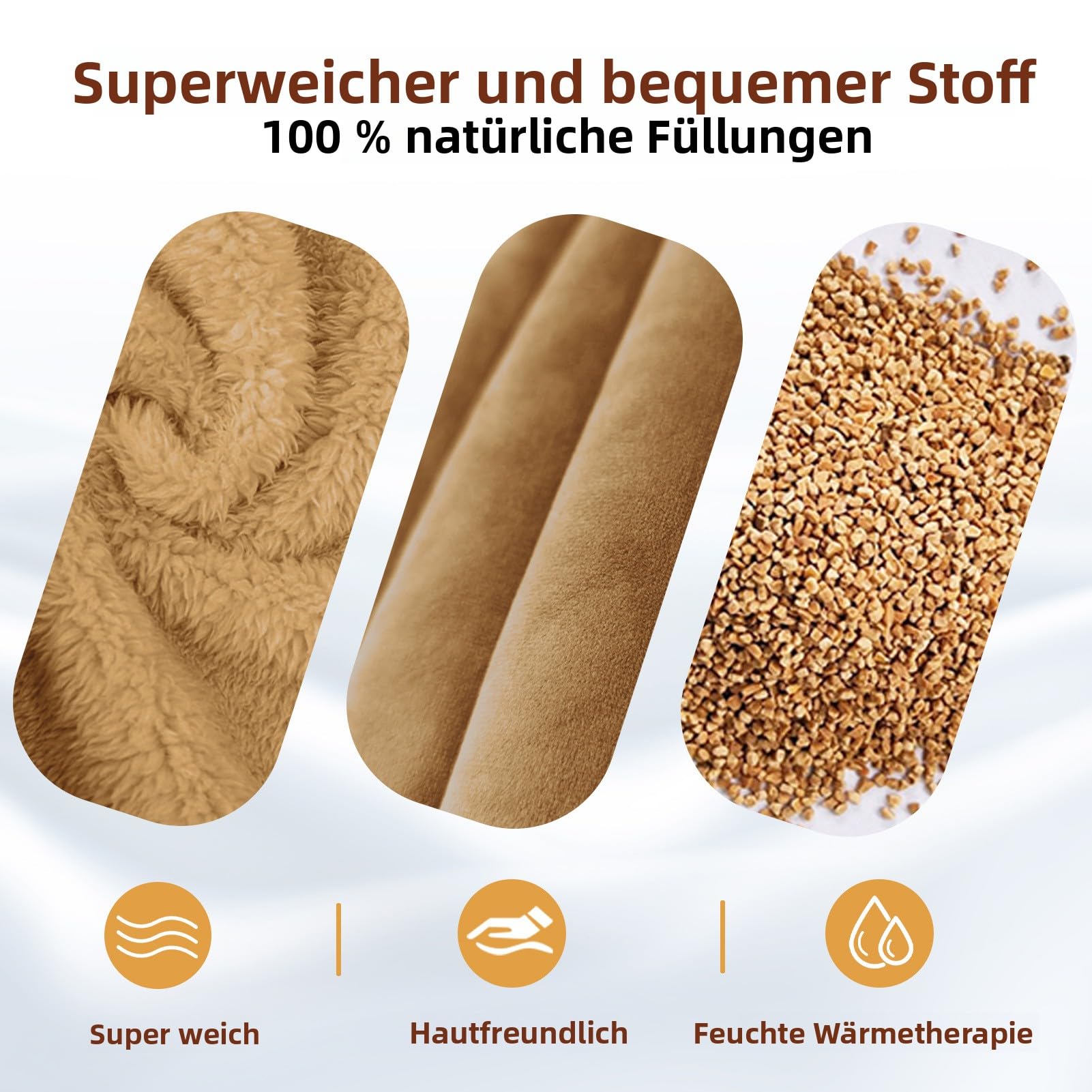 NEWGO Guanti Riscaldanti per Microonde per Mani e Dita, Guanti Termici (1 Paio) con Calore Umido Naturale, Morbido Tessuto, Rimovibili