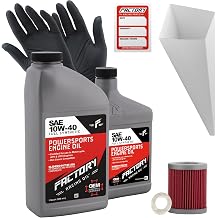 Factory Racing Parts Oil Change Kit compatible with Suzuki AN400 Burgman Includes 1.5 Quarts of 10W-40 Full Synthetic Oil, 1 Filter, 1 Crush Washer, 1 Funnel, 1 Oil Change Reminder Sticker