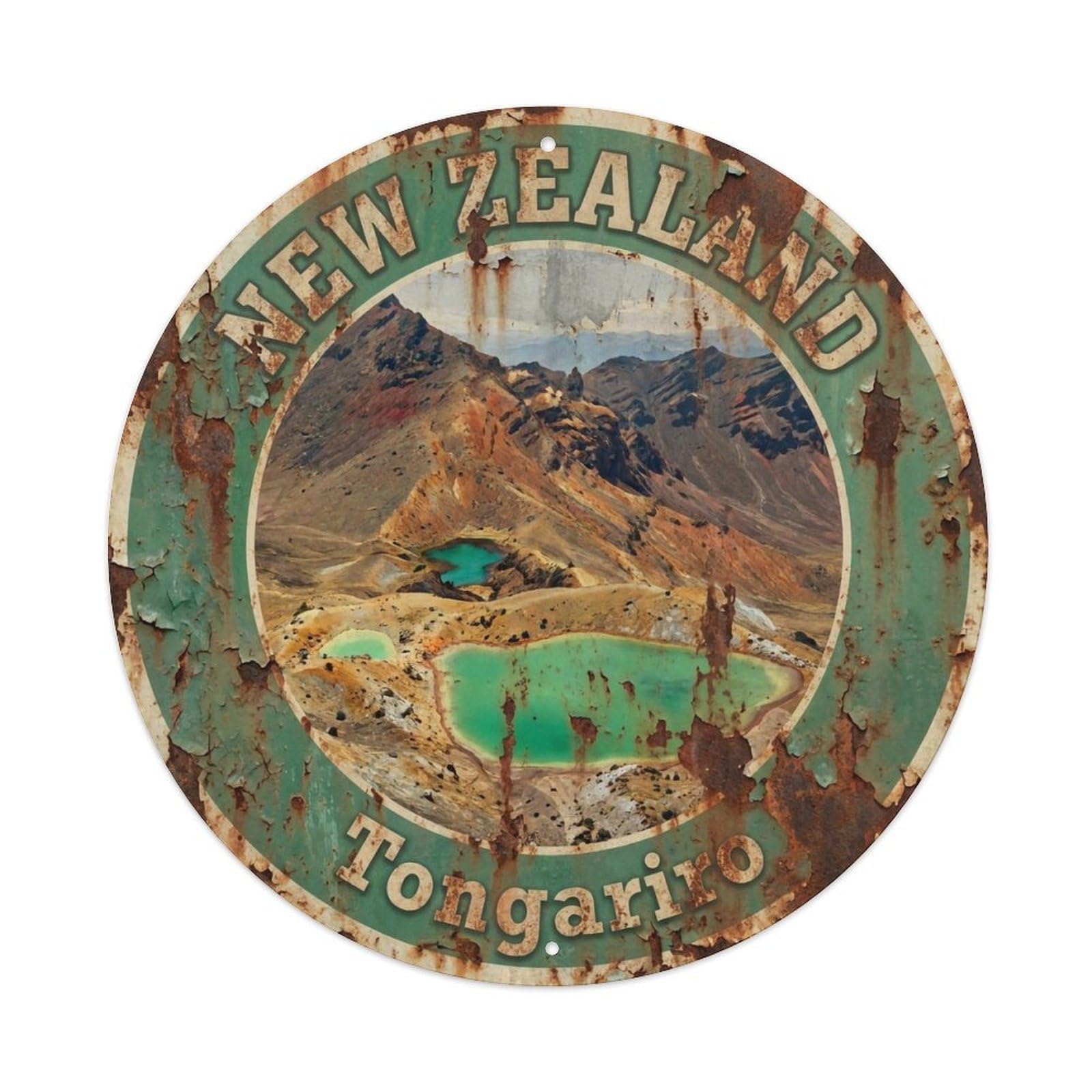 Vintage Travel New Zealand Traditional Vintage Metal Tin Sign Plaque Wall Decor for Cafe, Club Bar, Office, Garden Metal Poster 8x8Inch