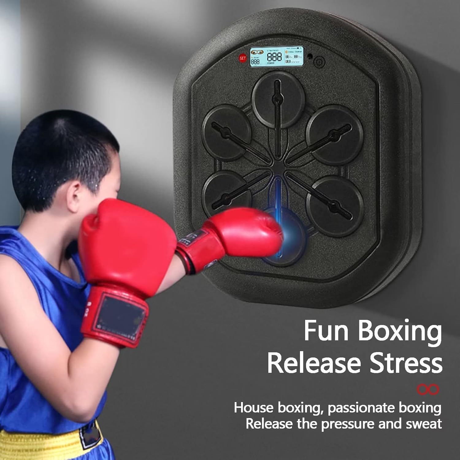 PSKSER Music Boxing Machine with Gloves Electronic Boxing Wall Target