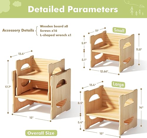 Miniatura 2 de Montessori - Juego de mesa y silla de destete, mesa de actividades y sillas para niños, muebles Montessori multifuncionales, mesa de aprendizaje
