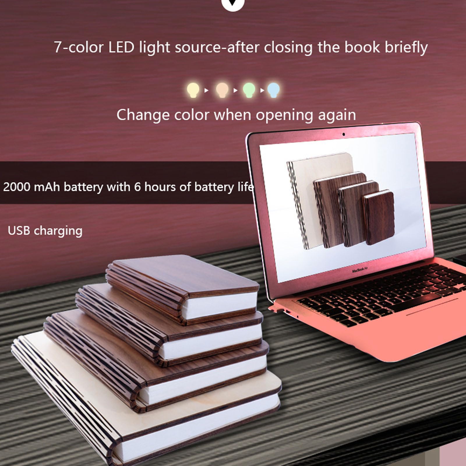Ultraportátil Luz Libro Plegable Lámpara de Lectura USB Recargable Batería de Larga Duración con 3 Modos de Iluminación Ajustables para Protección Ocular Regalo para Niños y Amantes de la Lectura