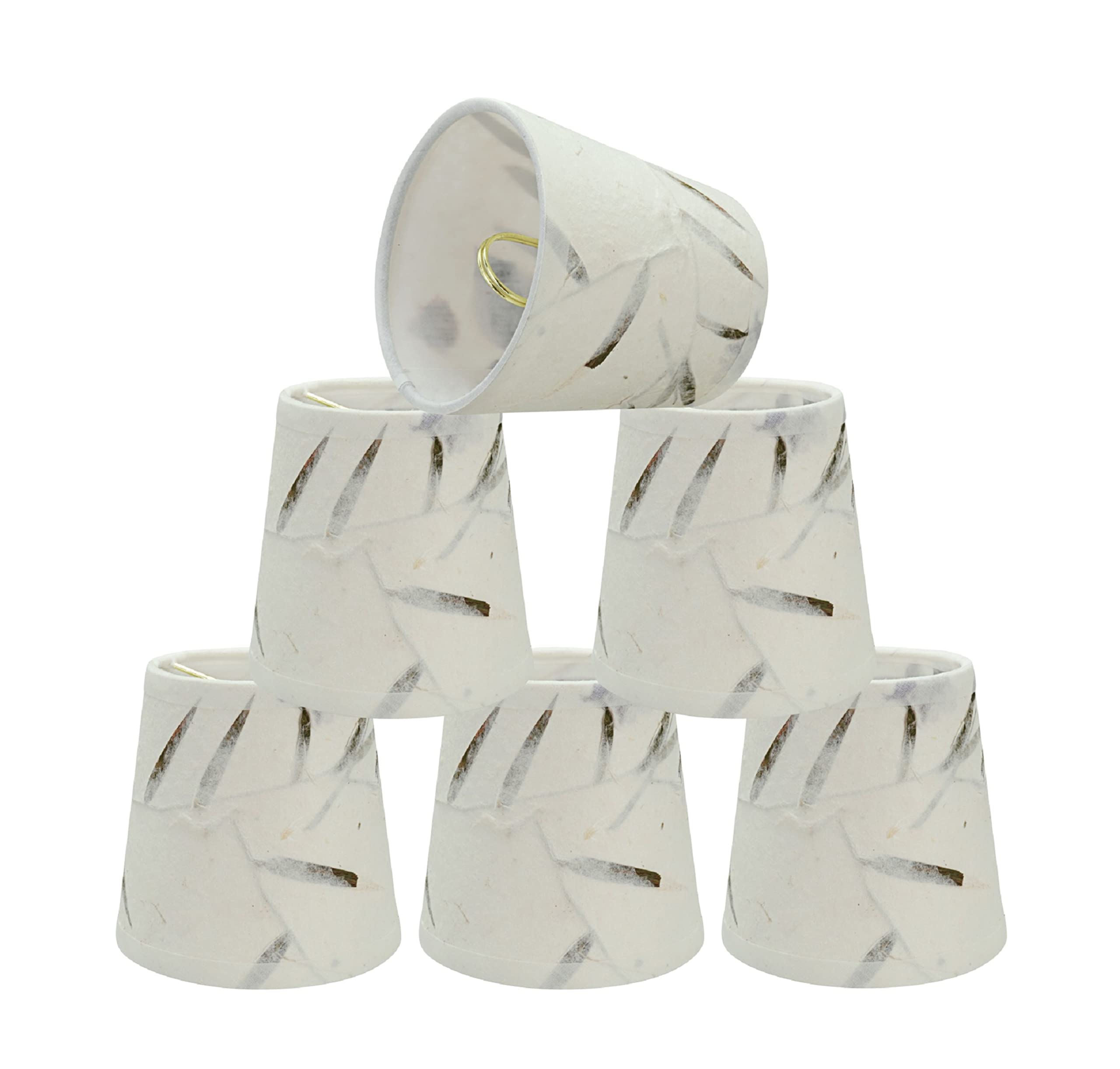 Aspen Creative 32720-6, Empire Clip-On Chandelier Lamp Shade, Off White, 3" Top x 4" Bottom x 4" Slant Height, Set of 6