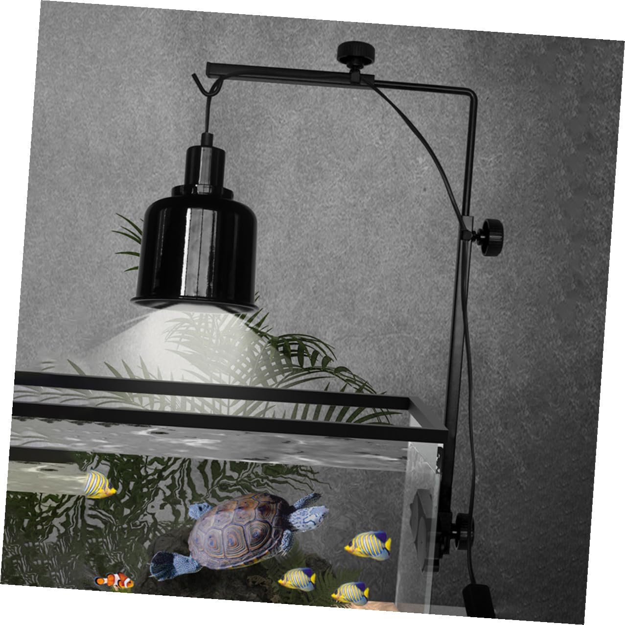 Garneck Supporto Regolabile per Lampada da Basking Tartarughe e Rettili Staffa in Robusta per Acquari e Vasche Accessorio per Illuminazione Serbatoio