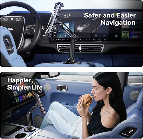 Miniatura 5 de KDD Soporte para tablet para automóvil, soporte para iPad de automóvil, soporte para iPad para camión, soporte universal para portavasos de