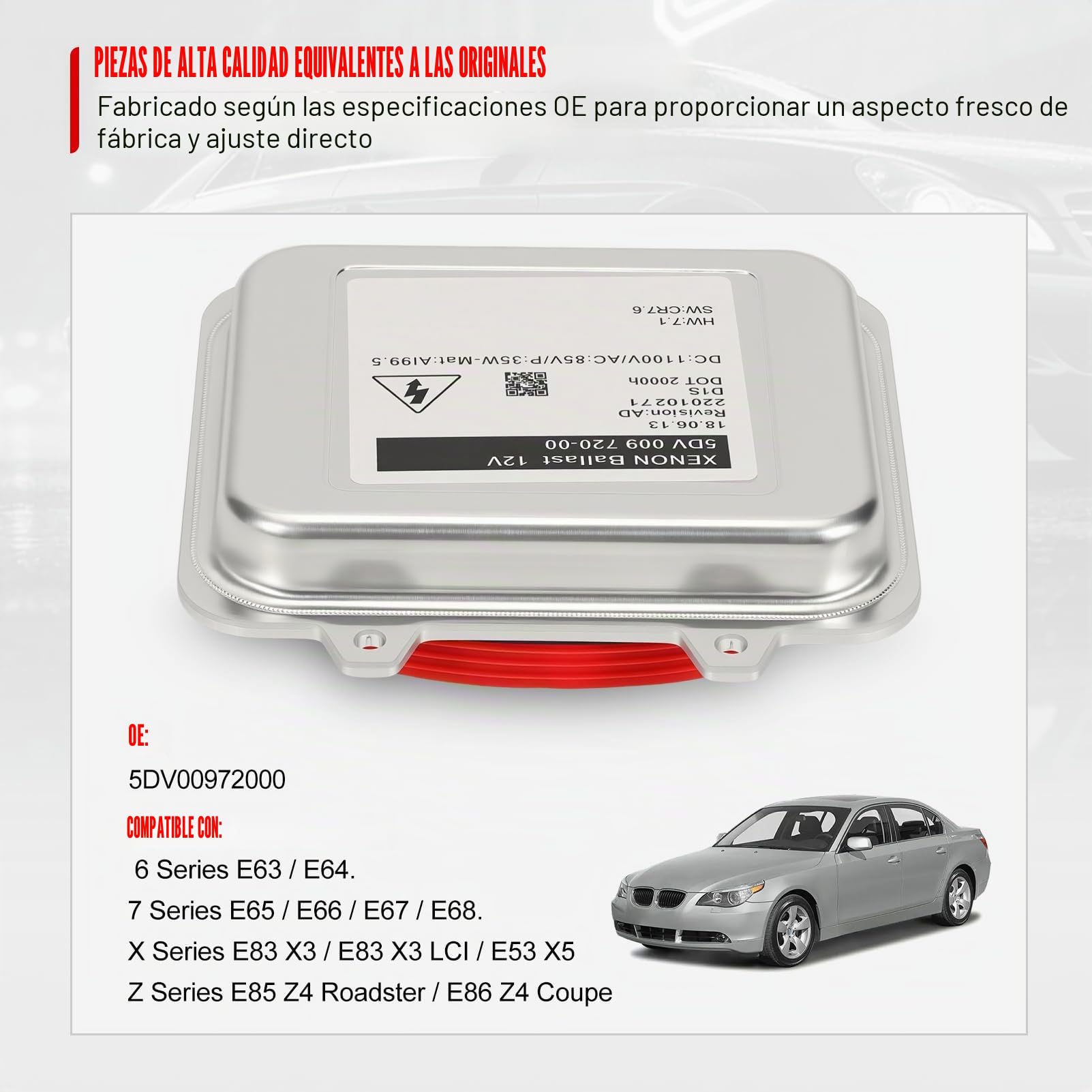 Balasto Xenon 5DV00972000 1232335 BMW Opel VW Ford Versión AD | Balasto versión AD con código instalación sencilla y rendimiento estable para faros xenon de múltiples vehículos compatibles