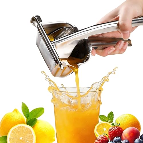 Large 304 Stainless Steel Manual Fruit Juicer Press, Handheld Citrus