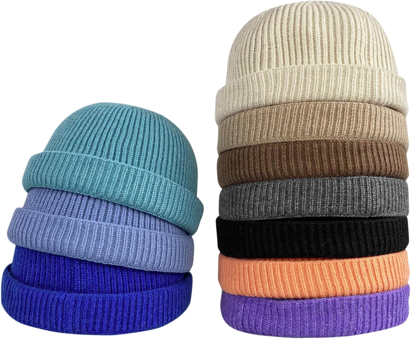 Croogo Fisherman Beanies for Men Women Brimless Docker Hat Winter Watch Cap Sailor Leon Hat Rolled Cuff Harbour Hats - Image 8