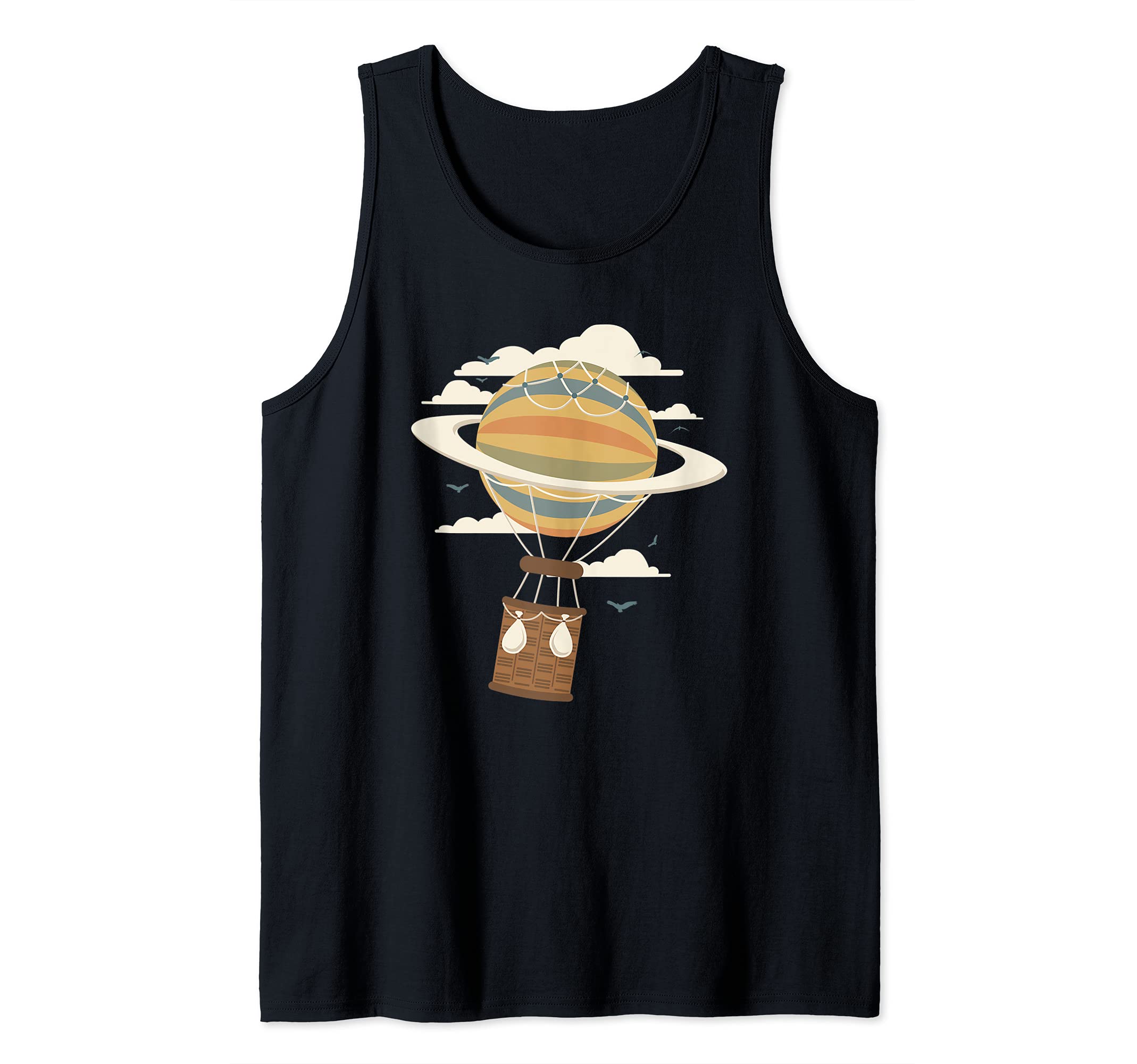 Hot Air Balloon Travel Saturn Astronomy Science Teacher Gift Tank Top