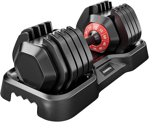 VEICK Adjustable Dumbbell Set, 5 in 1 Free Dumbbell for Men and Women, Black Dumbbell for Home Gym, Full Body Workout Fitness, Fast Adjust by