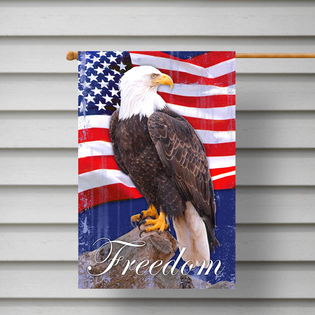Patriotische Gartenflagge Mit Hundepfote – 71x102 Cm, Jute, Für Den 4. Juli
