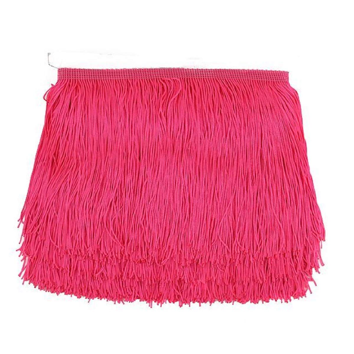Yalulu 10 Meters Latin Fringe Polyester Tassel Lace Trimming DIY Latin Macrame Samba Dance Clothing Curtain Lace Trim Clothes Accessories (Peach Pink)