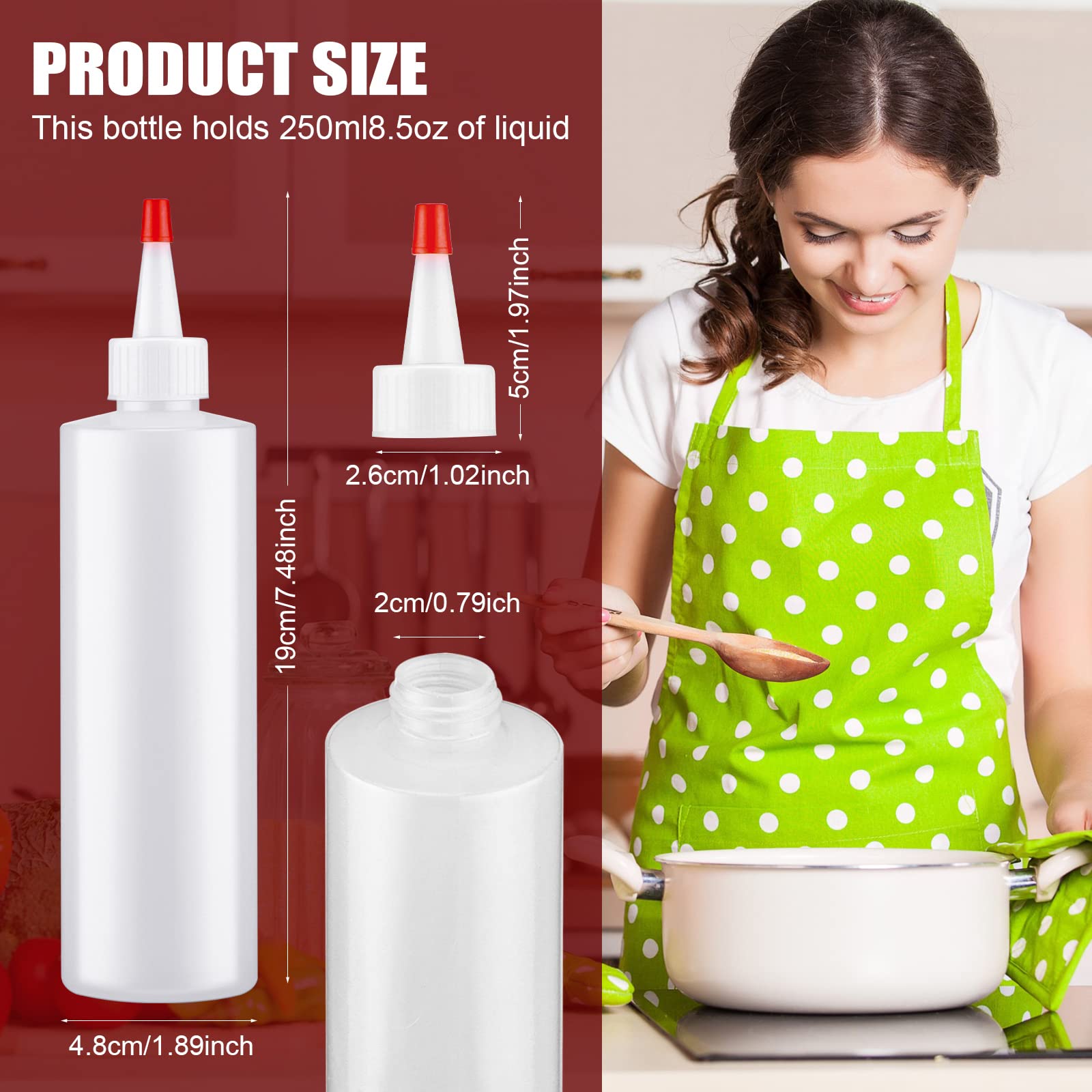 Amazon｜NERVUP 8.5オンス 調味料スクイーズボトル プラスチック