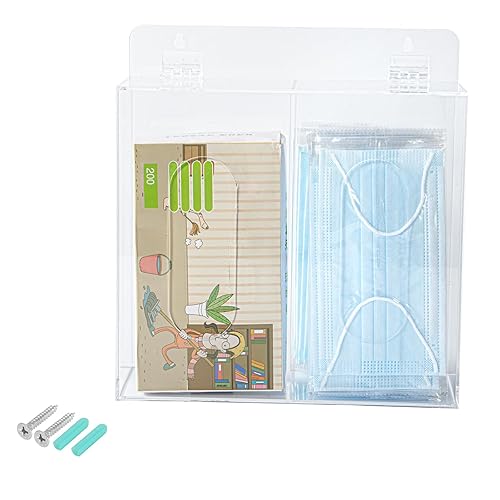 Miniatura 9 de Dispensador de guantes montado en la pared, dispensador de cubierta de zapatos de redecilla, soporte acrílico para guantera, verde (para 2 cajas)