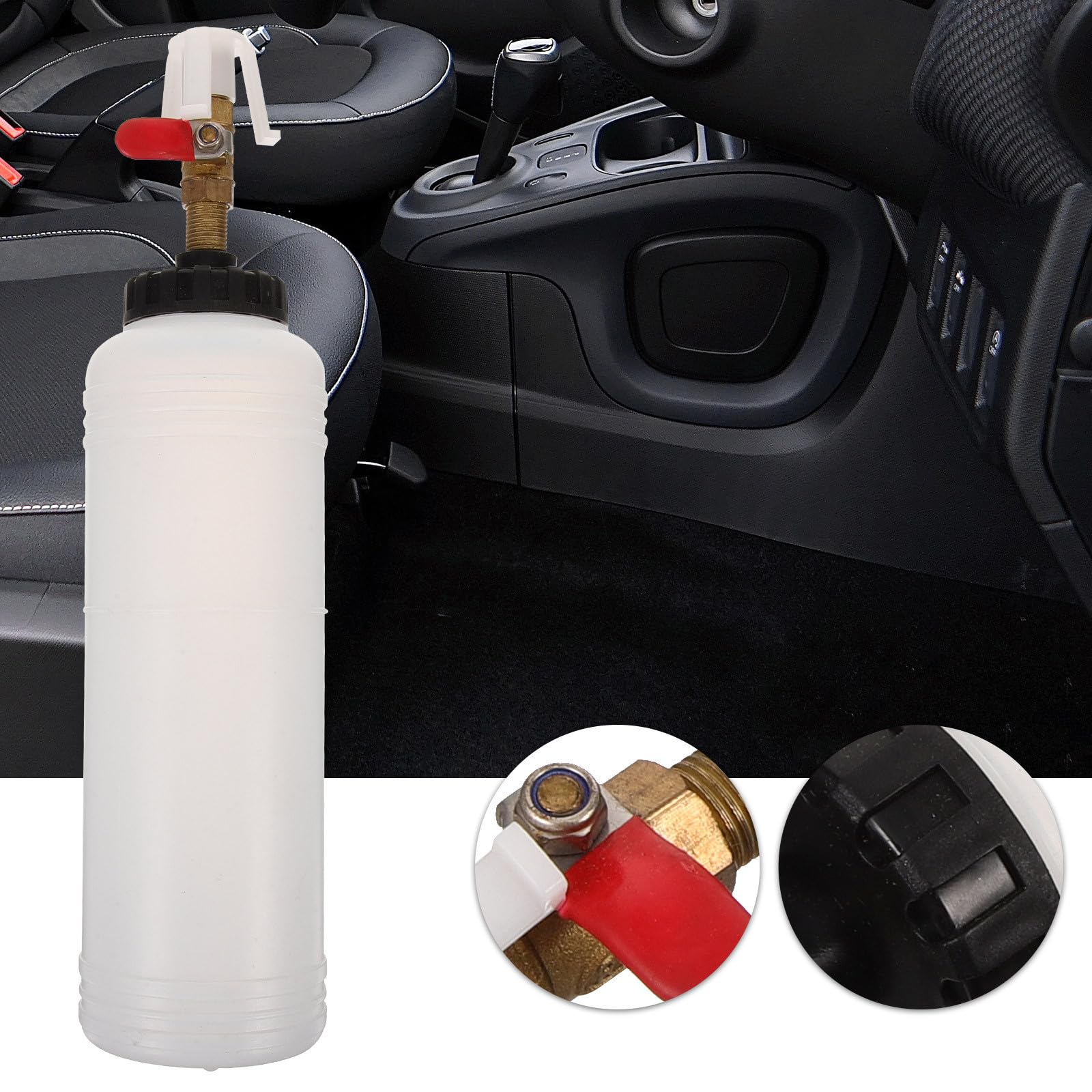 Generico Kit di Spurgo Liquido Freni Pneumatico Bottiglia di Riempimento in Plastica e Metallo, Strumento per Cambio Olio Freni Sicuro e Veloce, Adatto per Officina e Uso Professionale