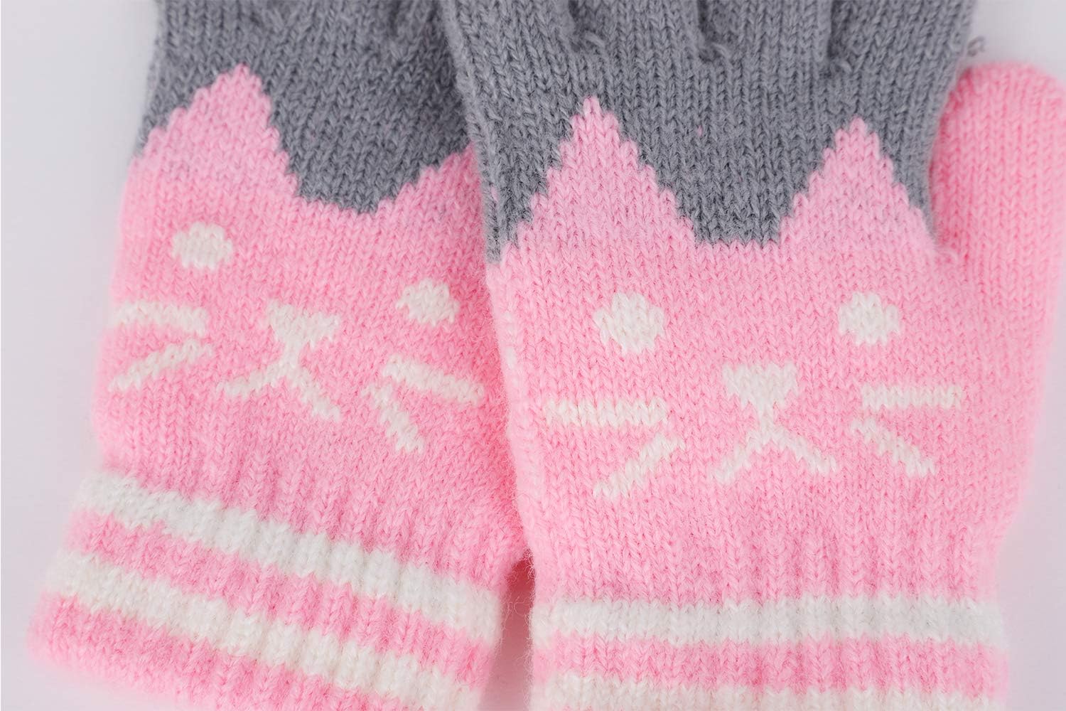 Cute Cat Knitted Winter Gloves for Girls Boys Assorted Color Warm Magic Gloves Mittens for Kids Children 4-9 Years - Image 5