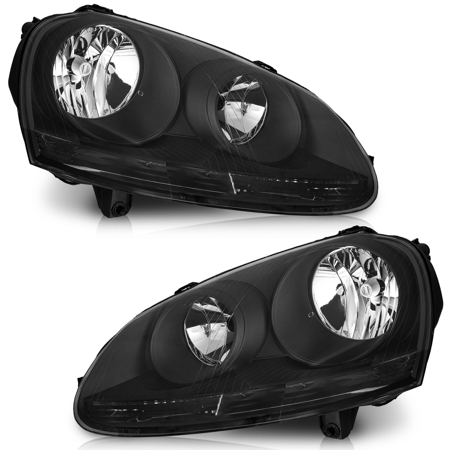 WEELMOTO for 2005-2010 Volkswagen Jetta Sedan headlight Assembly Compatible with 2006-2009 Volkswagen GTI/Rabbit headlamp for DOES NOT FIT XENON/HID
