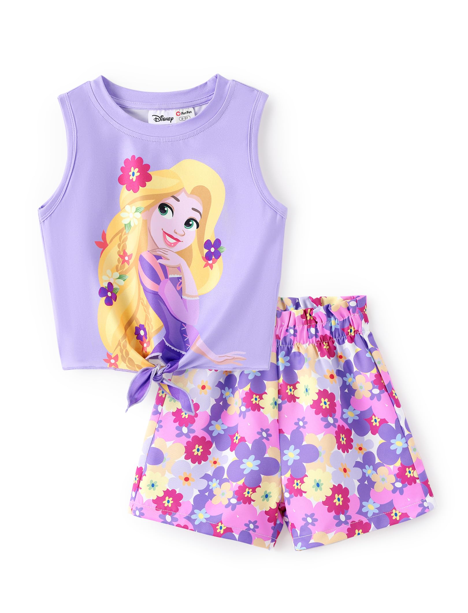 Disney Girls Outfits Long Sleeve Knot Front Shirt Flare Pants 2PC Clothes