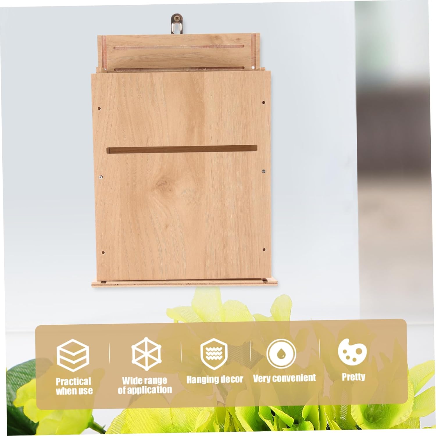 Abaodam Wooden Bat House for Outdoors Three Chamber Bat Shelter Easy to Install Backyard Pet House Weather Resistant Design for Wildlife Lovers and Garden Decor