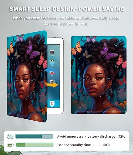 Vista 57 de Funda para Kindle de 6 pulgadas (11.ª generación, versión 2024/2022) delgada de piel sintética, ajustable, multiángulo, Smart Shell con función