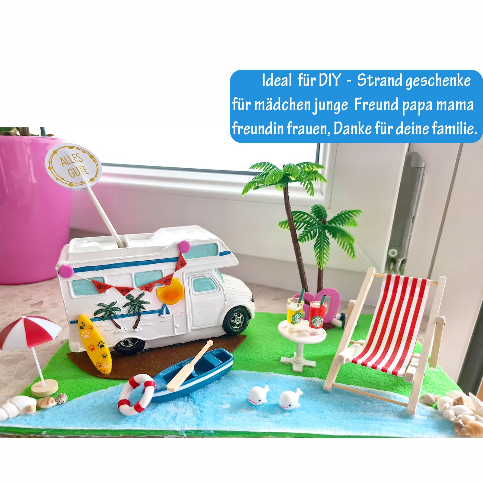Lot De 15 Miniatures Plage - Décoration Micro-paysage Marin Pour Maison De Poupée, Terrarium Et Décoration D'Intérieur