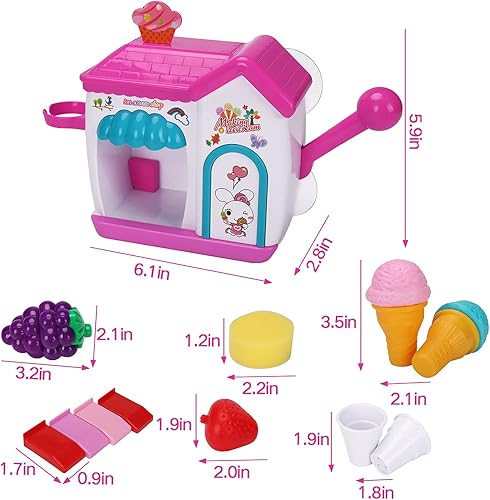 Miniatura 5 de AugToy Juguetes de baño para niños pequeños de 3 a 5 años, para hacer espuma de helado, juguetes de baño para niños de 4 a 8 años, juego de pastel